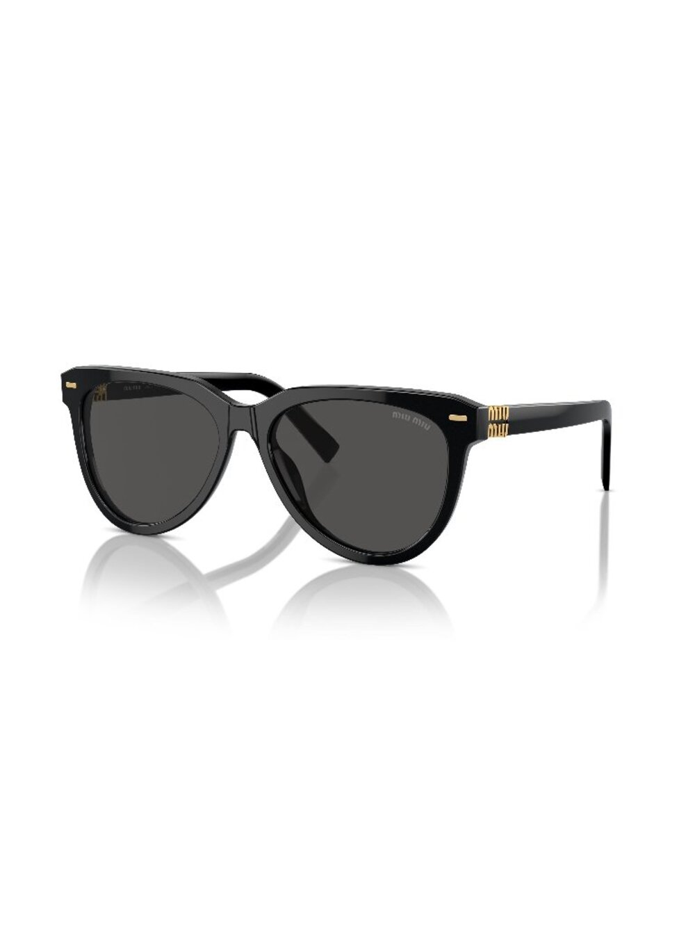 New Miu Miu Women's Sunglasses Black Grey Lens Acetate Frame MU 12ZS 16K5S0 56